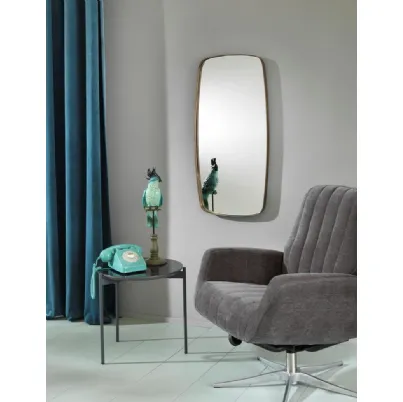 Specchio Plinio con cornice in metallo color bronzo di Stones