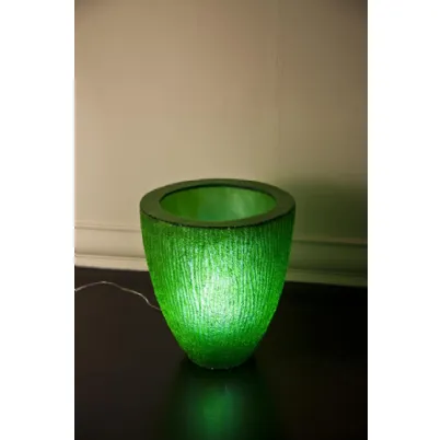 Vaso verde in resina con luce interna di Stones