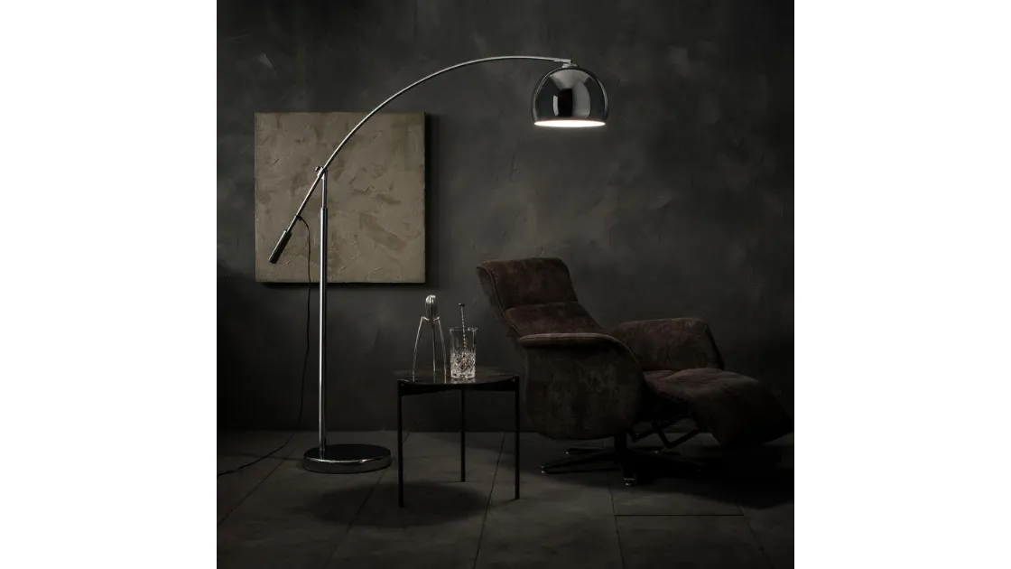 Lampada da terra Manhattan in metallo cromato di Stones