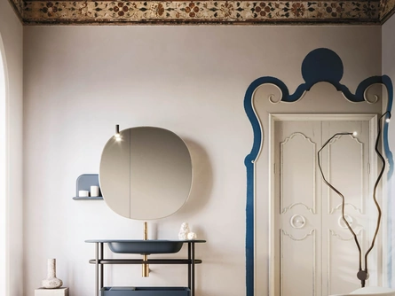 Mobile da Bagno a terra Almond 06 in laccato Blu Lapponia opaco di Arbi