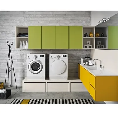 Mobile da Lavanderia dai colori vivaci in laccato opaco Idrobox 12 di Birex