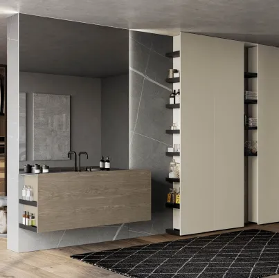 Mobile da Bagno sospeso in essenza rovere cenere Sail 03 di Birex