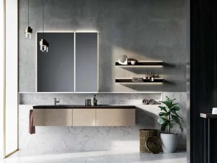 Mobile da Bagno sospeso in laccato metallico Sidero 07 di Birex