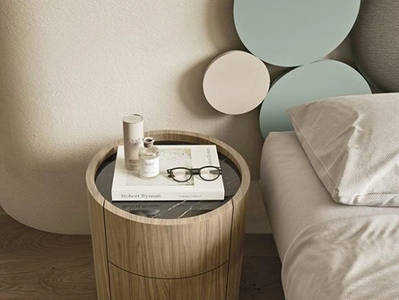 Comodino rotondo Tolo in legno di Mobilgam