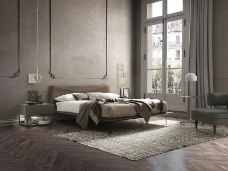 Letto matrimoniale Luna in legno con testiera di Mobilgam