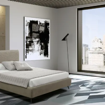 Letto con finitura trapuntata Moore di Valmori