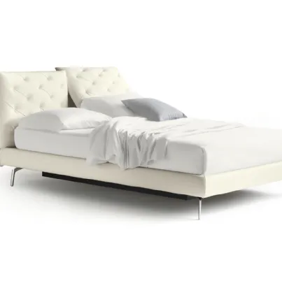 Letto in ecopelle con testiera capitonnè e contenitore So Ever di Noctis