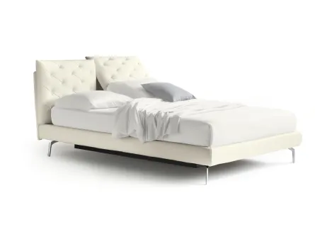 Letto in ecopelle con testiera capitonnè e contenitore So Ever di Noctis