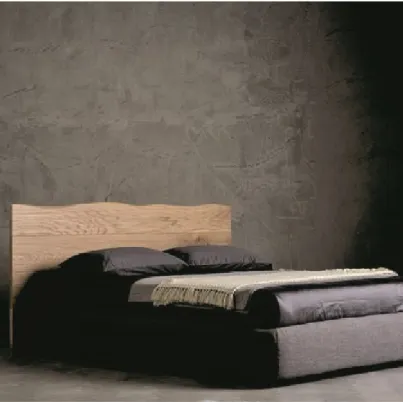 Letto con testiera in legno e box contenitore Wood di Alta Corte