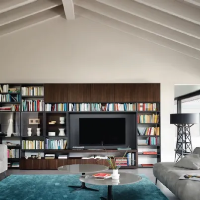 Libreria con vano porta TV Modo M6C61 di Sangiacomo