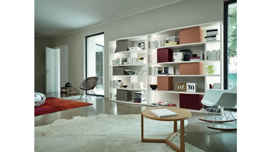 Libreria Modo M6C87 in laccato opaco di Sangiacomo