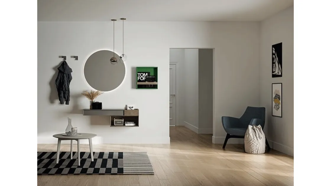 Mobile ingresso con cassetto integrato in laccato e melaminico Sessanta 04 di Birex