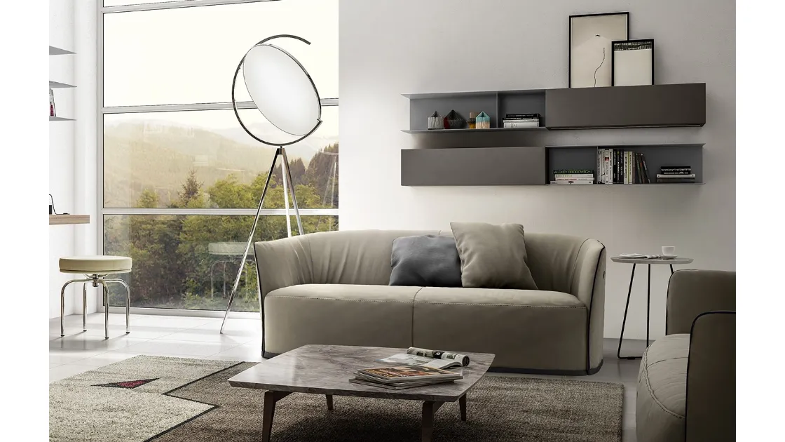 Mobile sospeso Living 07 in laminato Grigio Londra di Arredo3