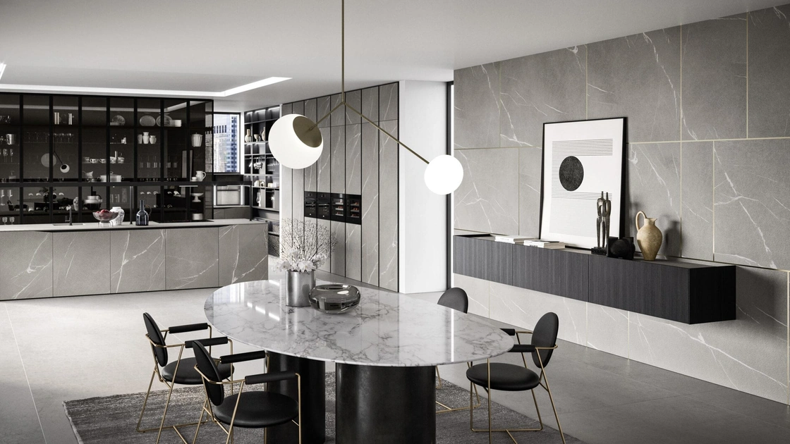 Mobile sospeso Modula Frassino Noir di Snaidero