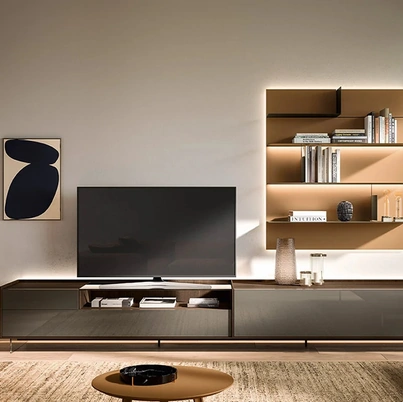 Parete Attrezzata Cabaret Glass 04 di Sangiacomo