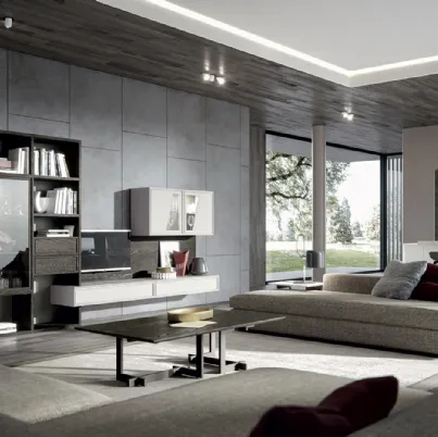 Parete Attrezzata Composizione Zenith 122 in legno di Mobilgam