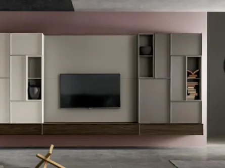 Parete Attrezzata con schienale porta TV KD012 di SantaLucia