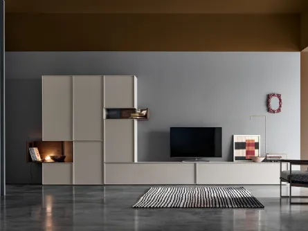Parete attrezzata moderna in laccato KD009 di SantaLucia