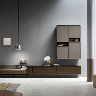 Parete Attrezzata con divanetto incorporato nella base KD013 di SantaLucia