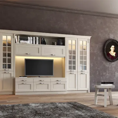 Parete Attrezzata in legno di Frassino Virginia II di Arredo3