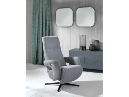 Poltrona relax Z001 in tessuto con base in metallo di Stones