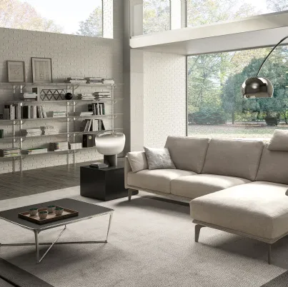 Divano moderno in tessuto con penisola Living Minimal di Samoa