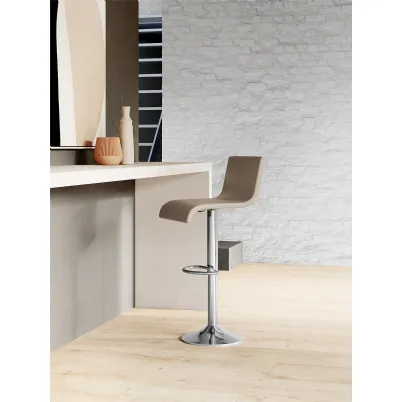 Sgabello regolabile Ermes con seduta rivestita in ecopelle di Arredo3