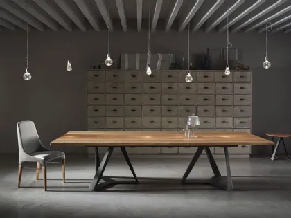 Tavolo Millennium XXL con piano in legno massello di Bontempi