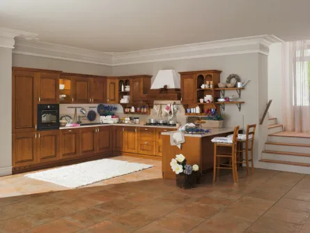 Cucina Classica angolare in legno di ciliegio Contessa di Ar-Tre