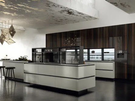 Cucina Design con isola Link Champagne di Snaidero