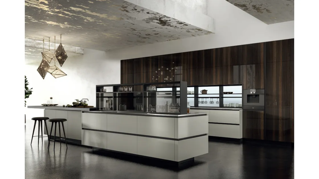 Cucina Design con isola Link Champagne di Snaidero