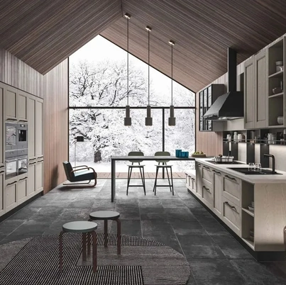 Cucina Moderna in legno con penisola Cloe 01 di Ar-Tre