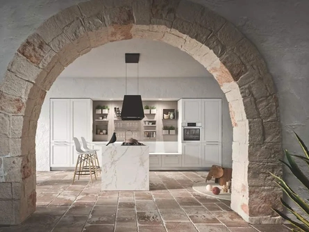 Cucina Moderna con isola Cloe 05 in legno laccato di Ar-Tre