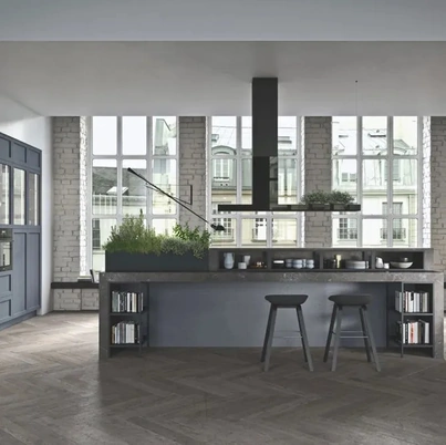 Cucina Moderna in legno laccato con isola Infinity 01 di Ar-Tre