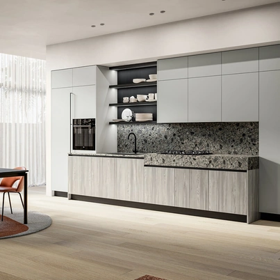 Cucina Moderna lineare Cloe 03 in laminato e laccato di Arredo3