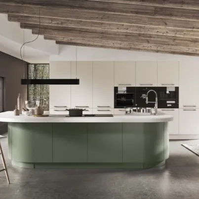 Cucina Moderna ad isola in laccato opaco Berlino di Ar-Tre