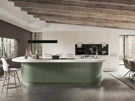 Cucina Moderna ad isola in laccato opaco Berlino di Ar-Tre