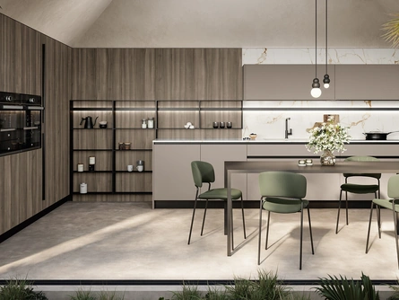 Cucina Moderna angolare Cloe 04 in laccato e laminato di Arredo3