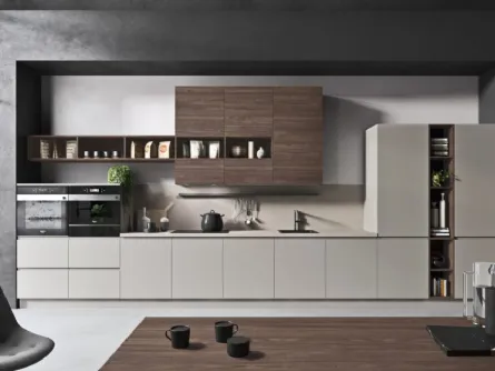 Cucina Moderna in laccato opaco e finitura noce moro Flo Evo 01 di Ar-Tre