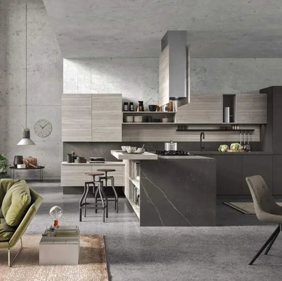 Cucina Moderna con penisola Fly Evo Flo Evo 02 di Ar-Tre