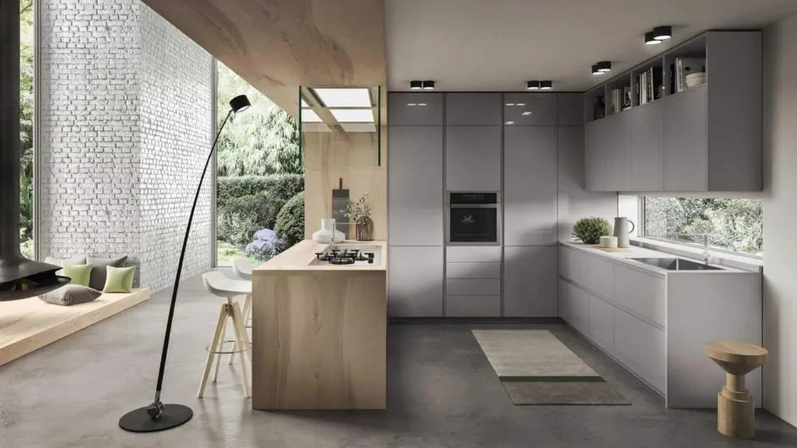 Cucina Moderna con penisola Fly Evo Flo Evo 04 di Ar-Tre