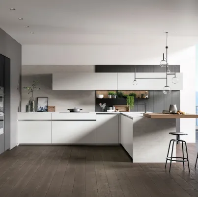 Cucina Moderna con penisola Glass 2|0 01 di Arredo3