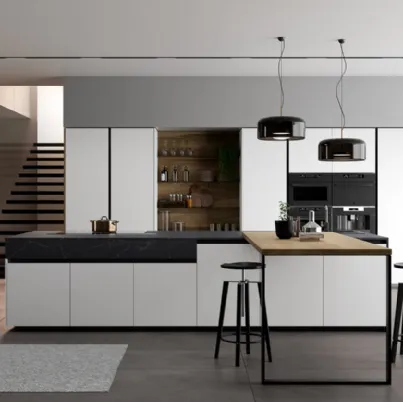 Cucina Moderna con penisola Glass 2 0 di Arredo3