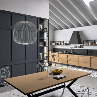 Cucina Moderna lineare in rovere nodato Infinity 02 di Ar-Tre