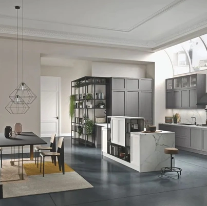 Cucina Moderna in legno laccato con penisola Infinity 02 di Ar-Tre