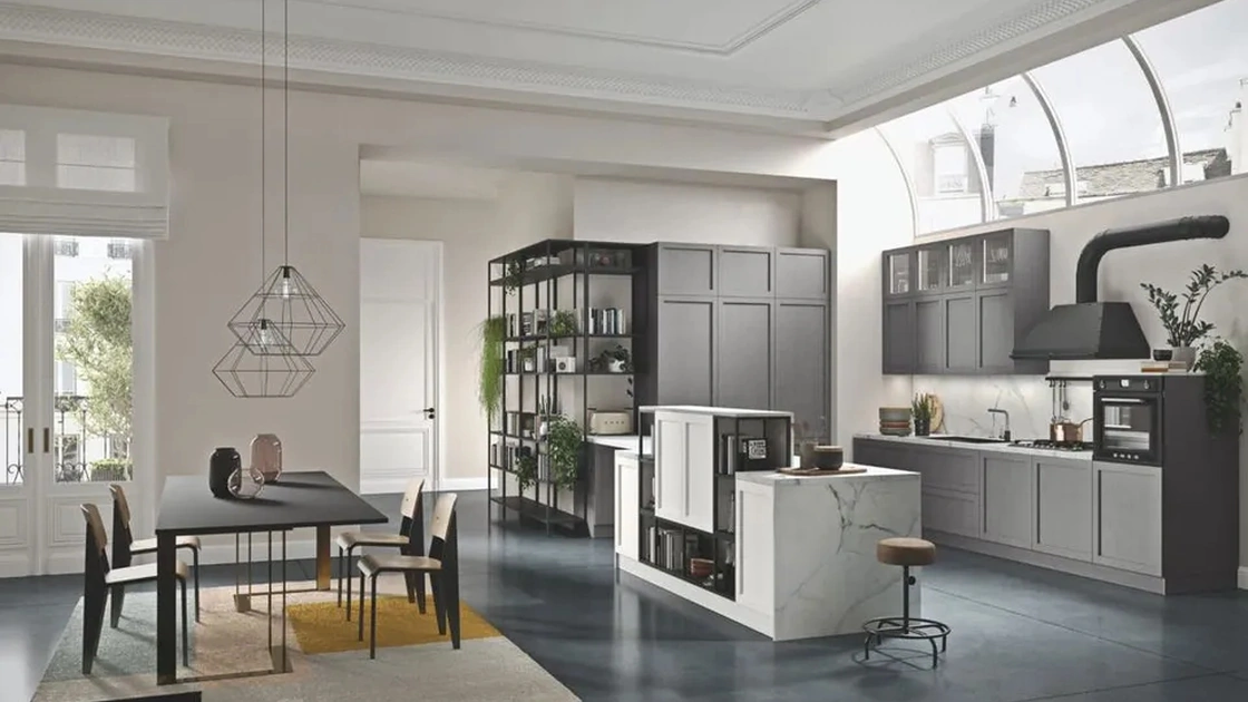 Cucina Moderna in legno laccato con penisola Infinity 02 di Ar-Tre