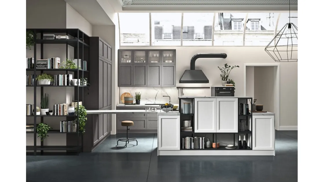 Cucina Moderna in legno laccato con penisola Infinity 03 di Ar-Tre