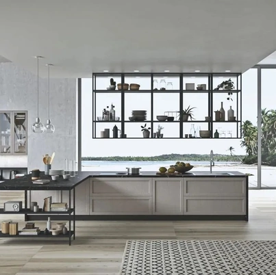 Cucina Moderna in legno laccato con isola Infinity 04 di Ar-Tre