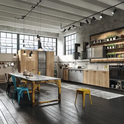Cucina Moderna lineare Loft ispirata al mondo metropolitano industriale di Snaidero