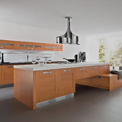 Cucina Moderna ad isola in ciliegio Quadra di Ar-Tre